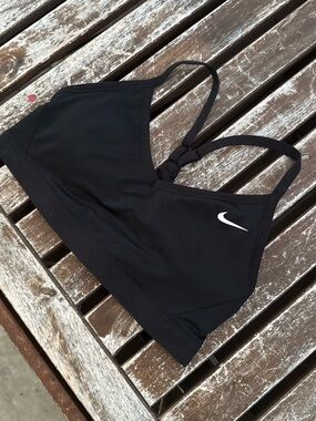 Nike Black Sports Bra with White Swoosh